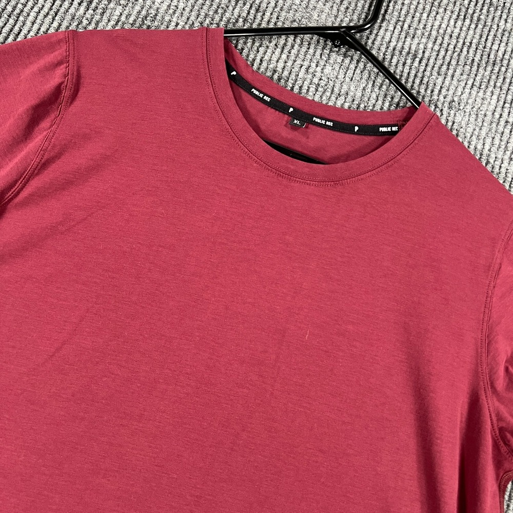 Public Rec Shirt Womens XL Extra Large Red Short Sleeve Active Casual Crew